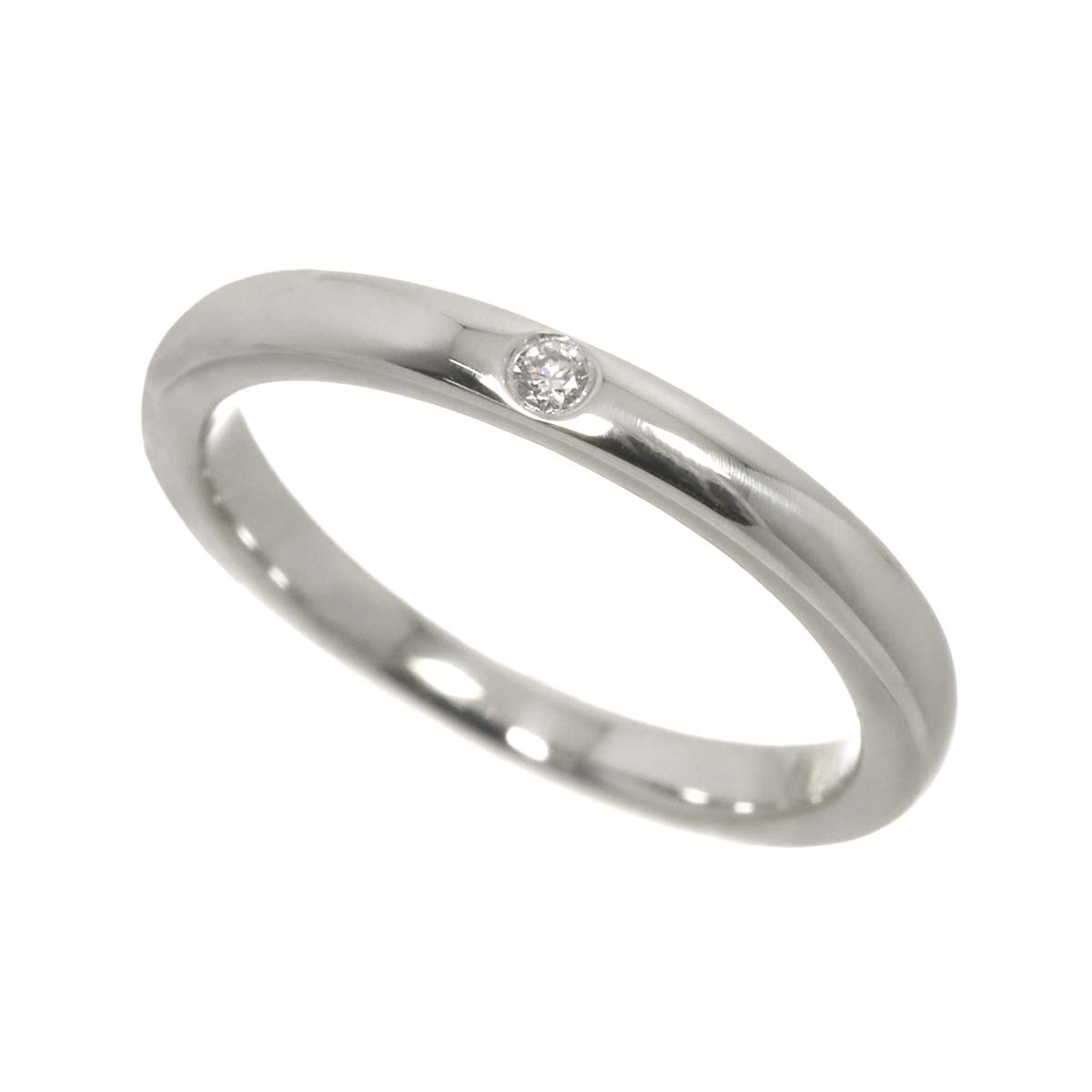 Stacking Band Ring Diamond 1P Platinum Size4.5(US)
