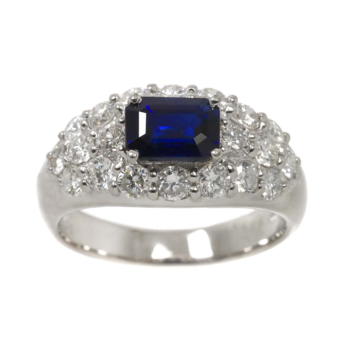 Sapphire 1.36ct Diamond 1.25ct Ring Pt Platinum size6(US)