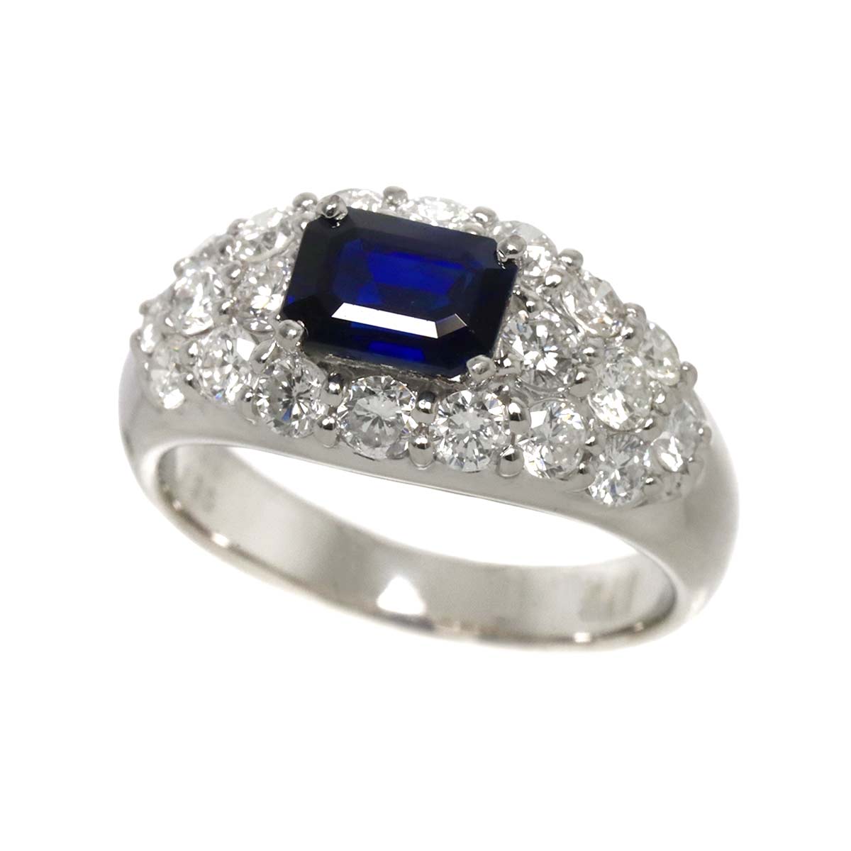 Sapphire 1.36ct Diamond 1.25ct Ring Pt Platinum size6(US)