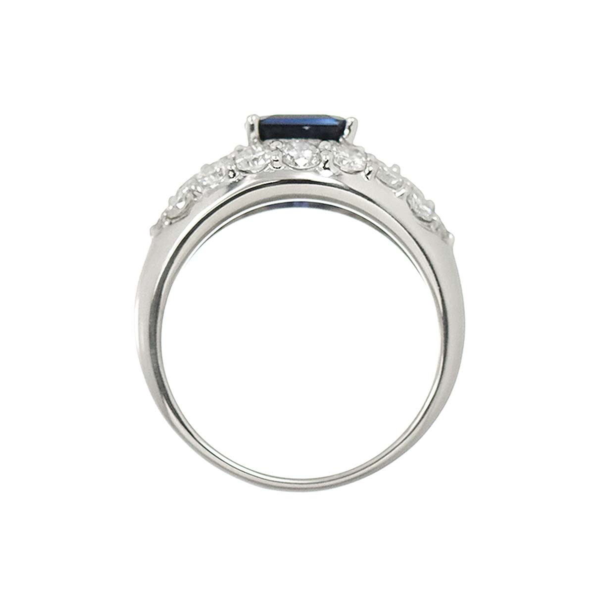Sapphire 1.36ct Diamond 1.25ct Ring Pt Platinum size6(US)