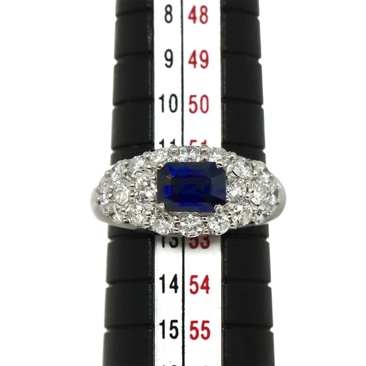Sapphire 1.36ct Diamond 1.25ct Ring Pt Platinum size6(US)