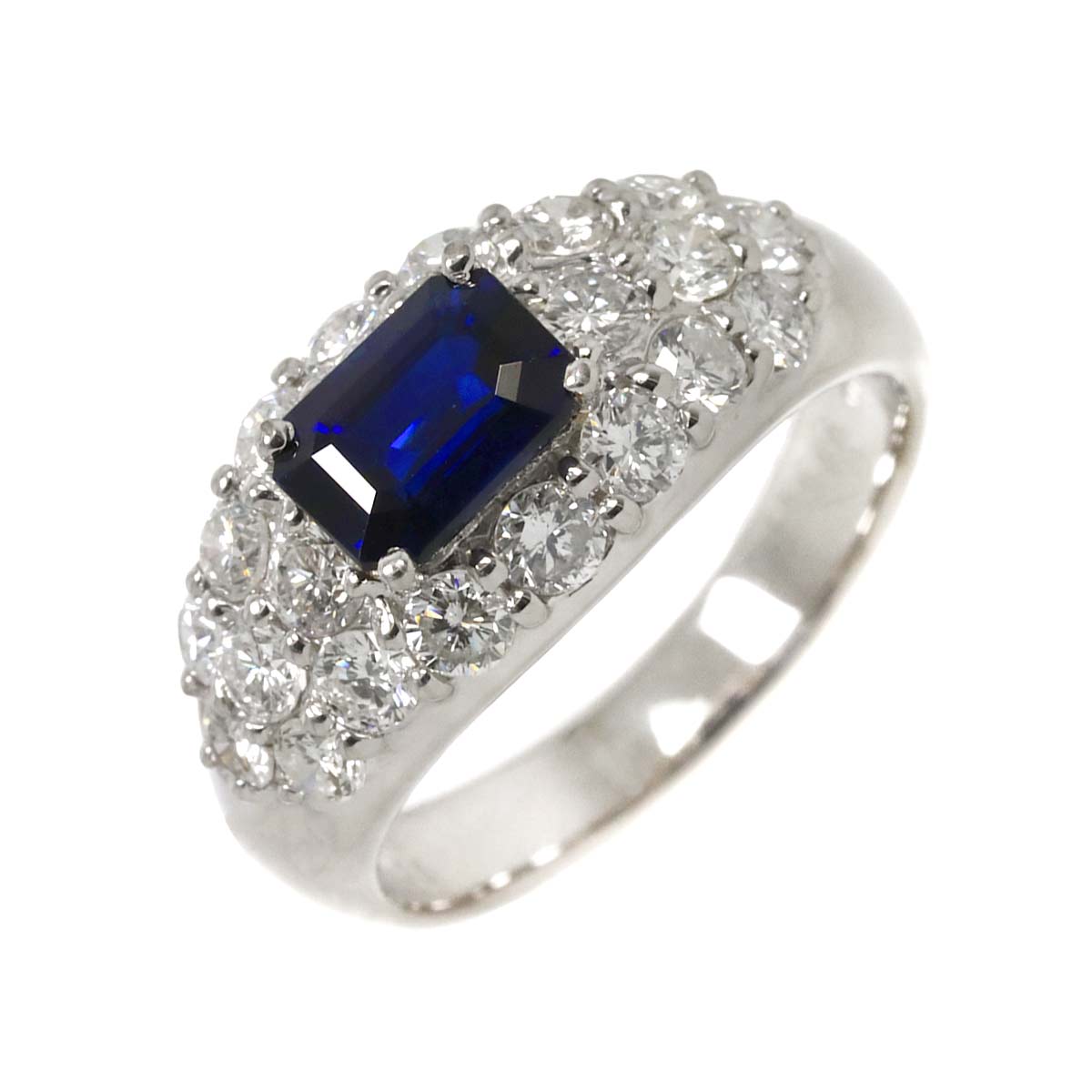 Sapphire 1.36ct Diamond 1.25ct Ring Pt Platinum size6(US)
