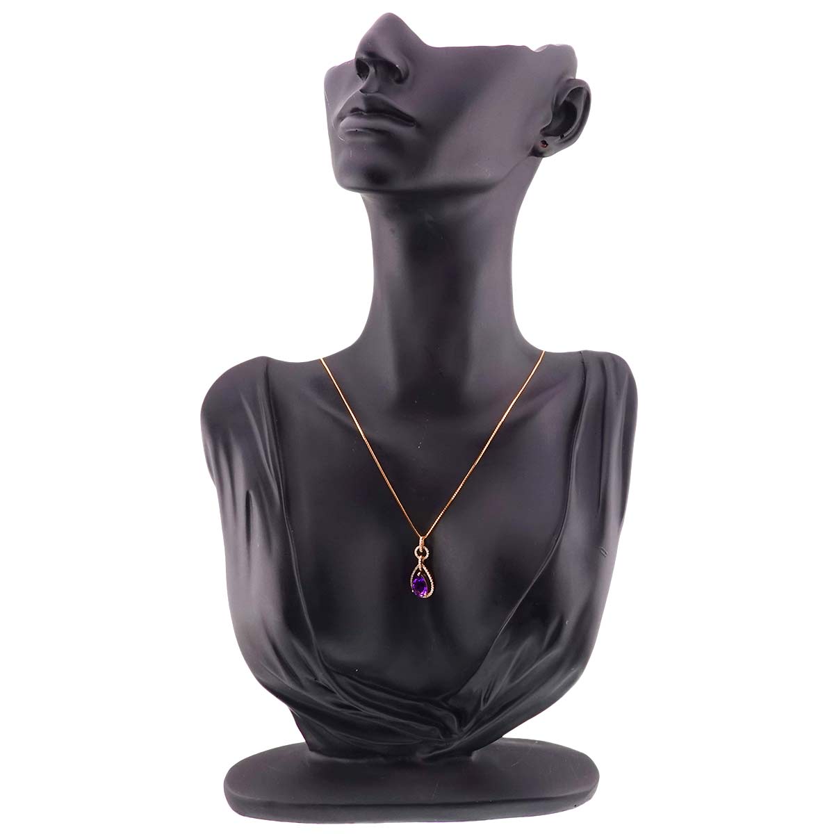 Amethyst 1.67ct Diamond 0.21ct Necklace 18K PG Pink Gold 750