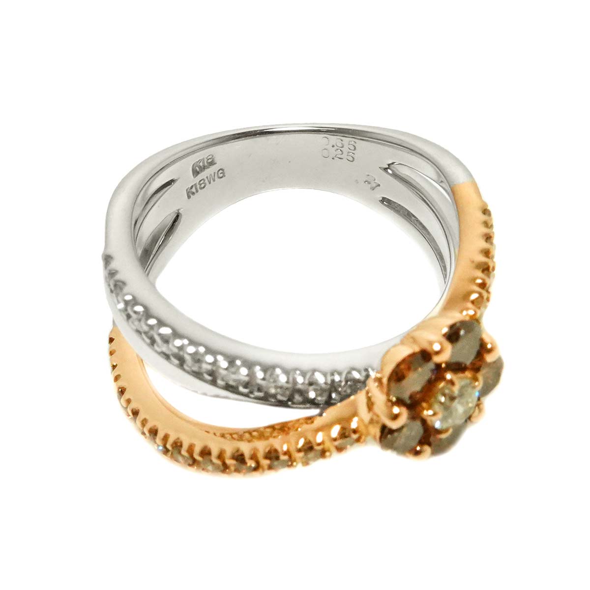 Diamond 0.25ct/0.65ct Ring 18K PG WG 750 5.75-6(US)