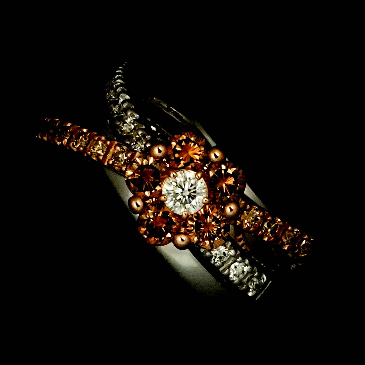 Diamond 0.25ct/0.65ct Ring 18K PG WG 750 5.75-6(US)