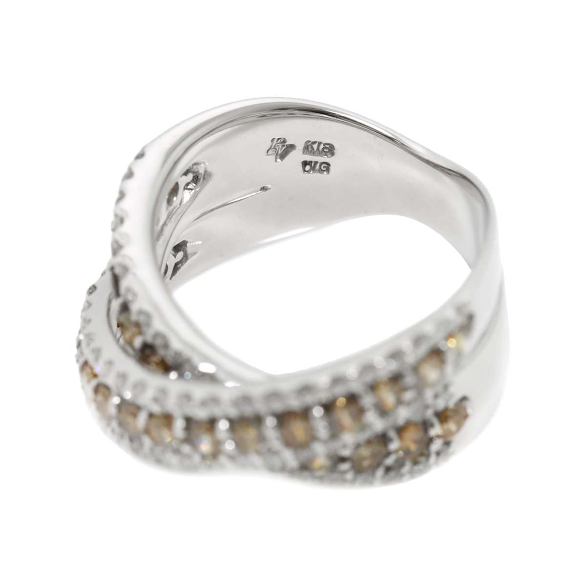 Diamond 1.73ct/1.03ct Ring 18K WG 750 Size6.25-6.5(US)