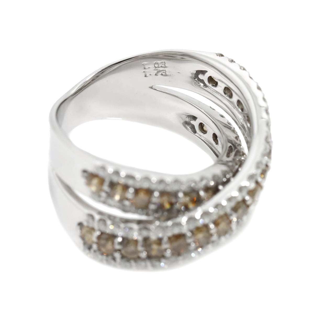 Diamond 1.73ct/1.03ct Ring 18K WG 750 Size6.25-6.5(US)