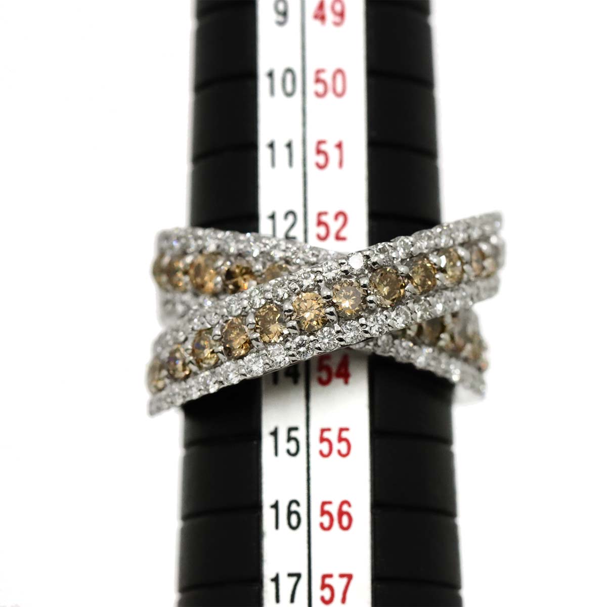 Diamond 1.73ct/1.03ct Ring 18K WG 750 Size6.25-6.5(US)