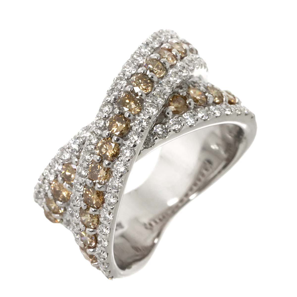 Diamond 1.73ct/1.03ct Ring 18K WG 750 Size6.25-6.5(US)