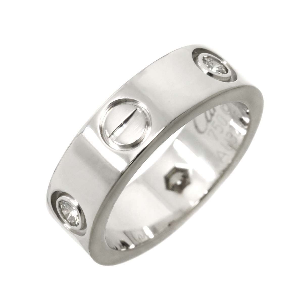 Love Ring Diamond 3P 18K White Gold 750 size48 4(US)