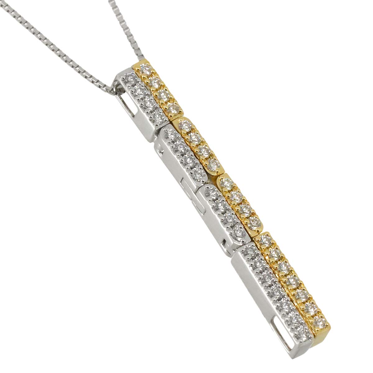 Diamond 0.22ct/0.22ct Necklace K18 WG YG 750