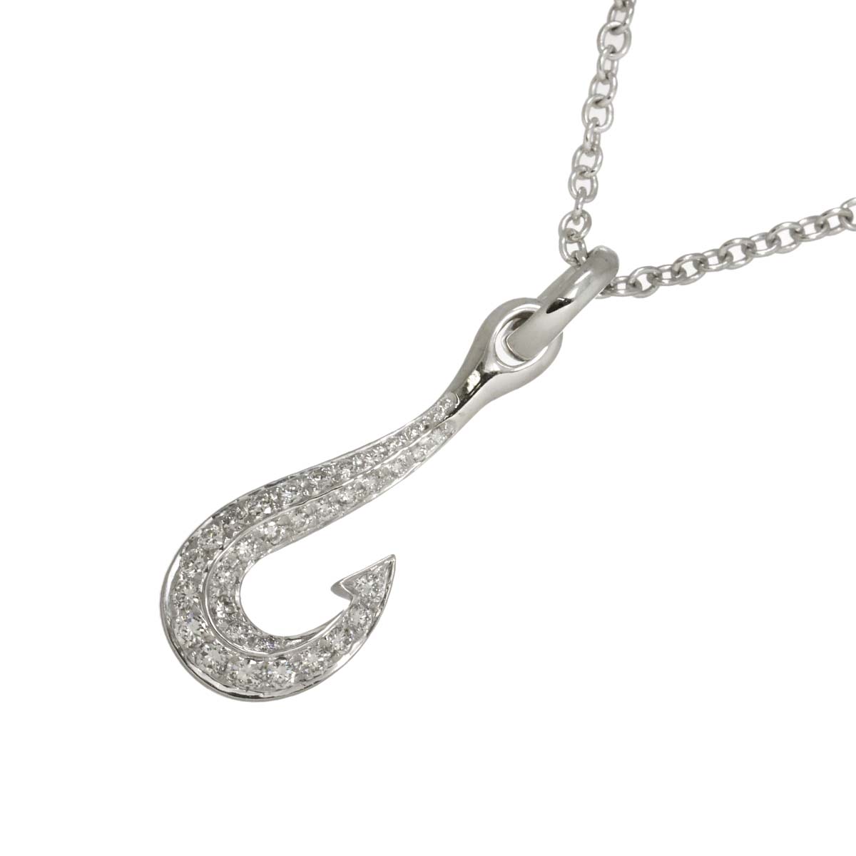 Diamond Necklace 18K White Gold 750