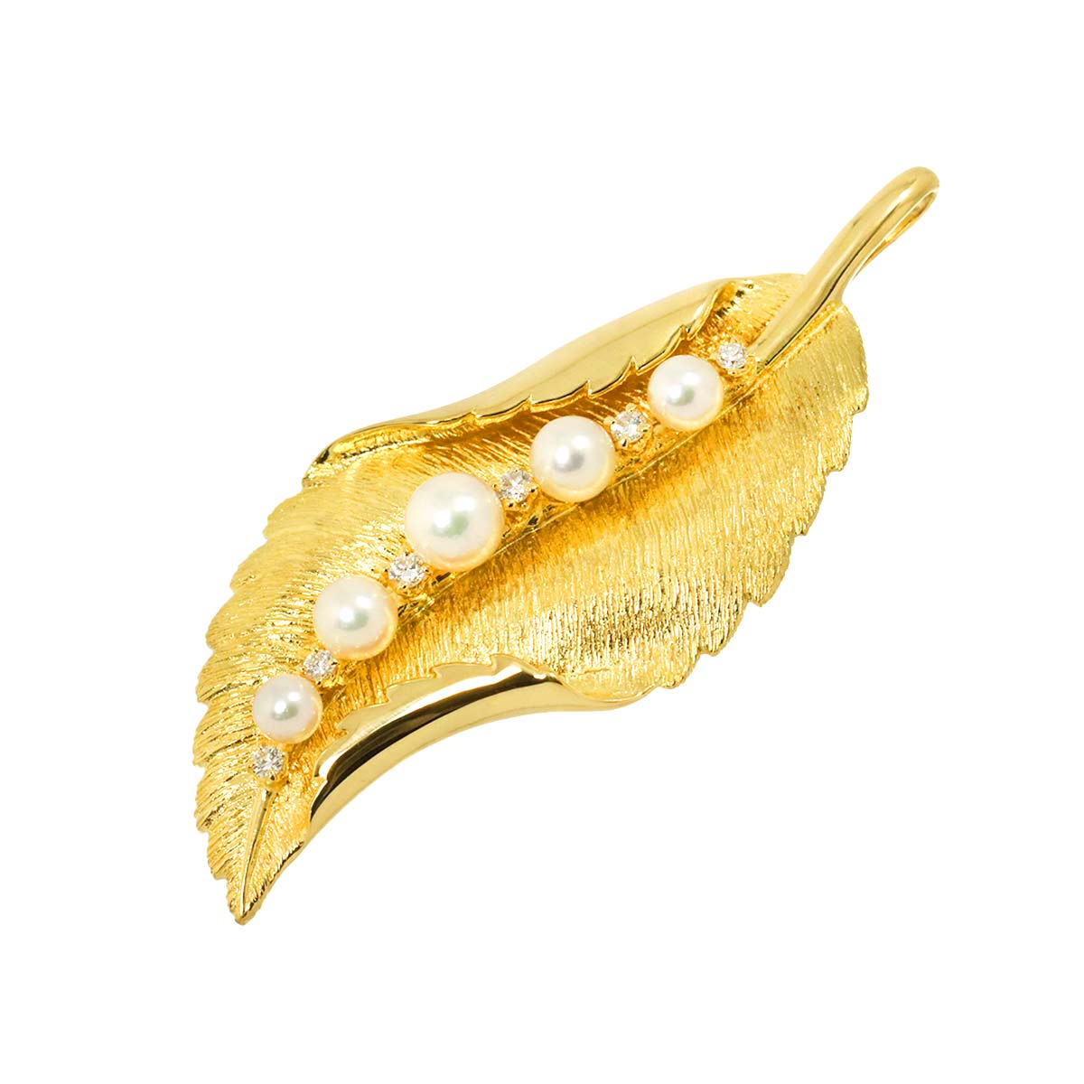 Akoya Pearl 5.3-3.6mm Diamond Pendant Top 18K YG 750