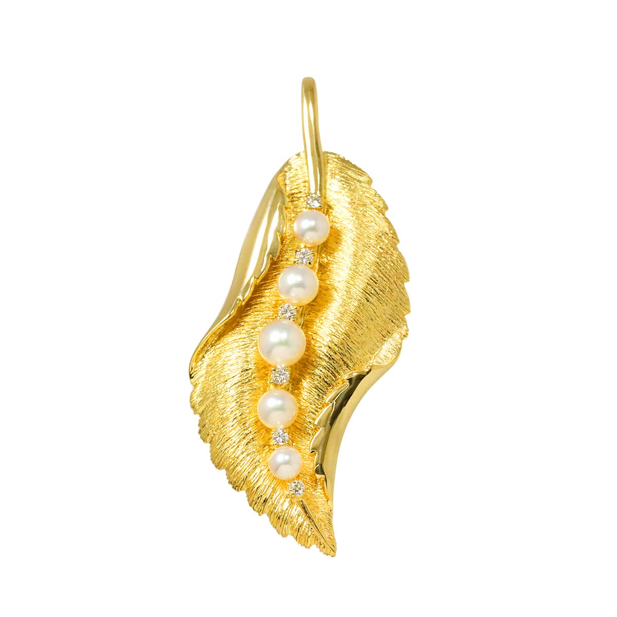 Akoya Pearl 5.3-3.6mm Diamond Pendant Top 18K YG 750