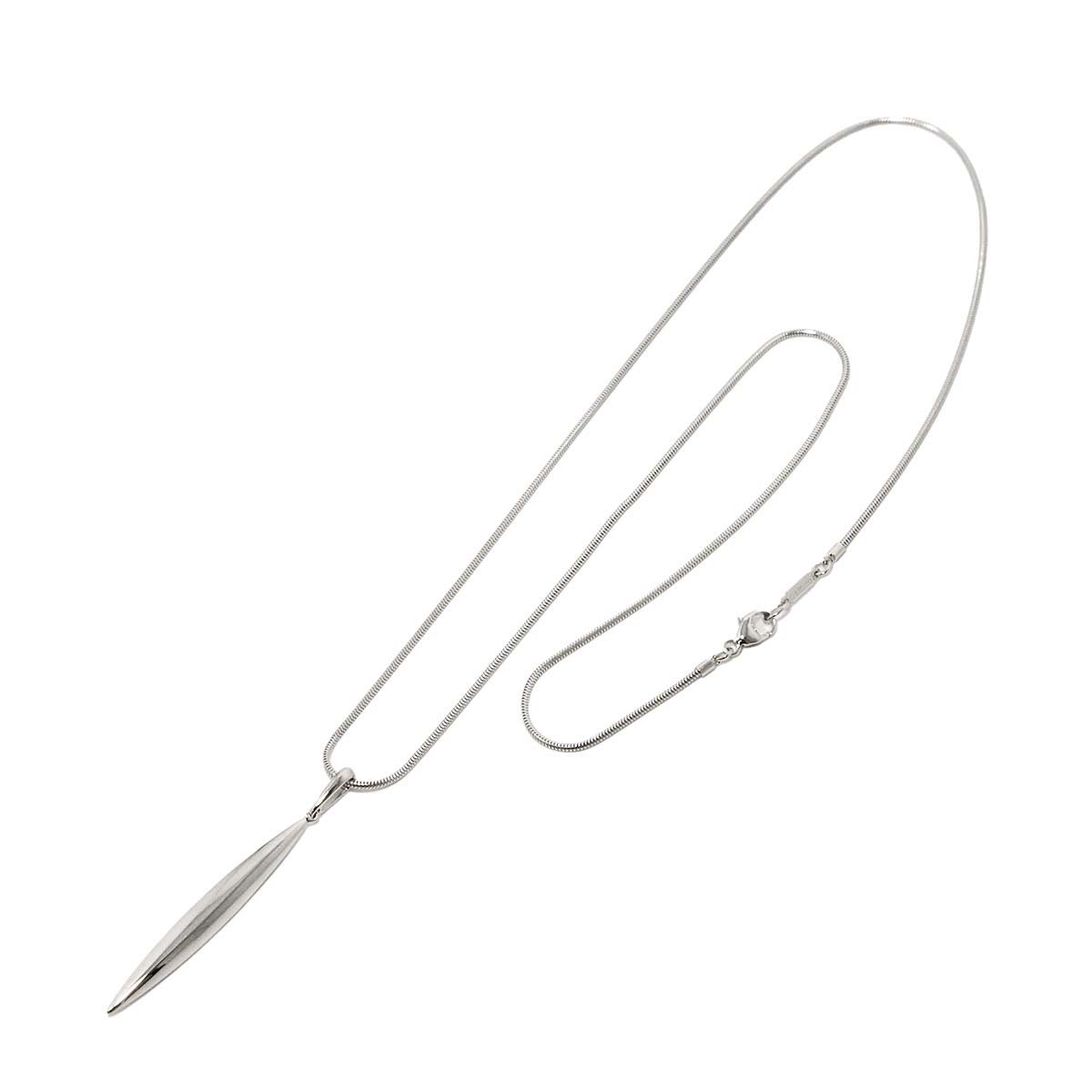 Feather Necklace 18K White Gold 750