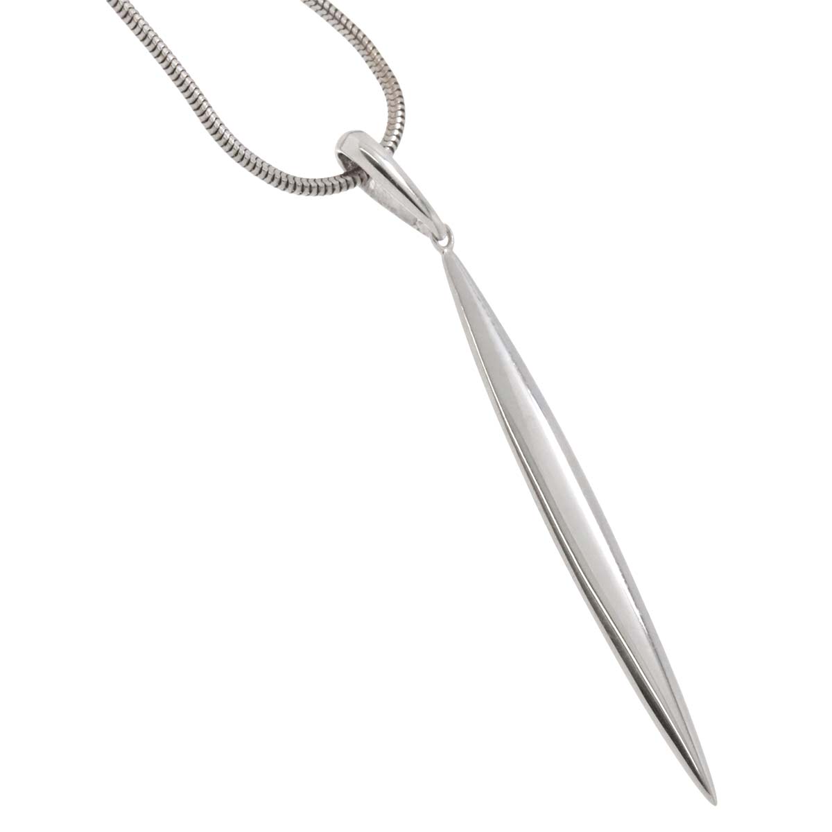 Feather Necklace 18K White Gold 750