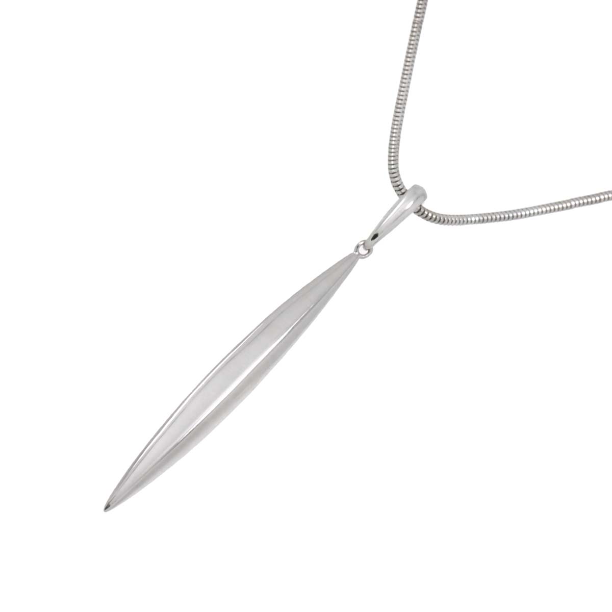 Feather Necklace 18K White Gold 750