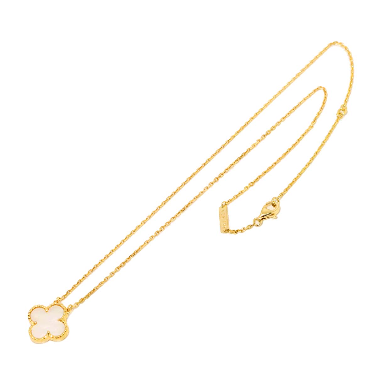 Vintage Alhambra MotherofPearl MOP Necklace 18K YG 750