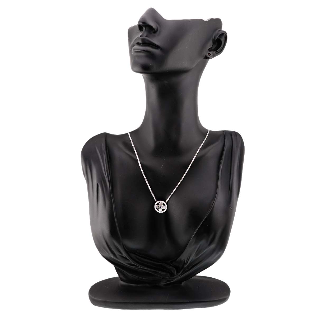 Pendentif Sapphire Diamond Necklace 18K WG 750