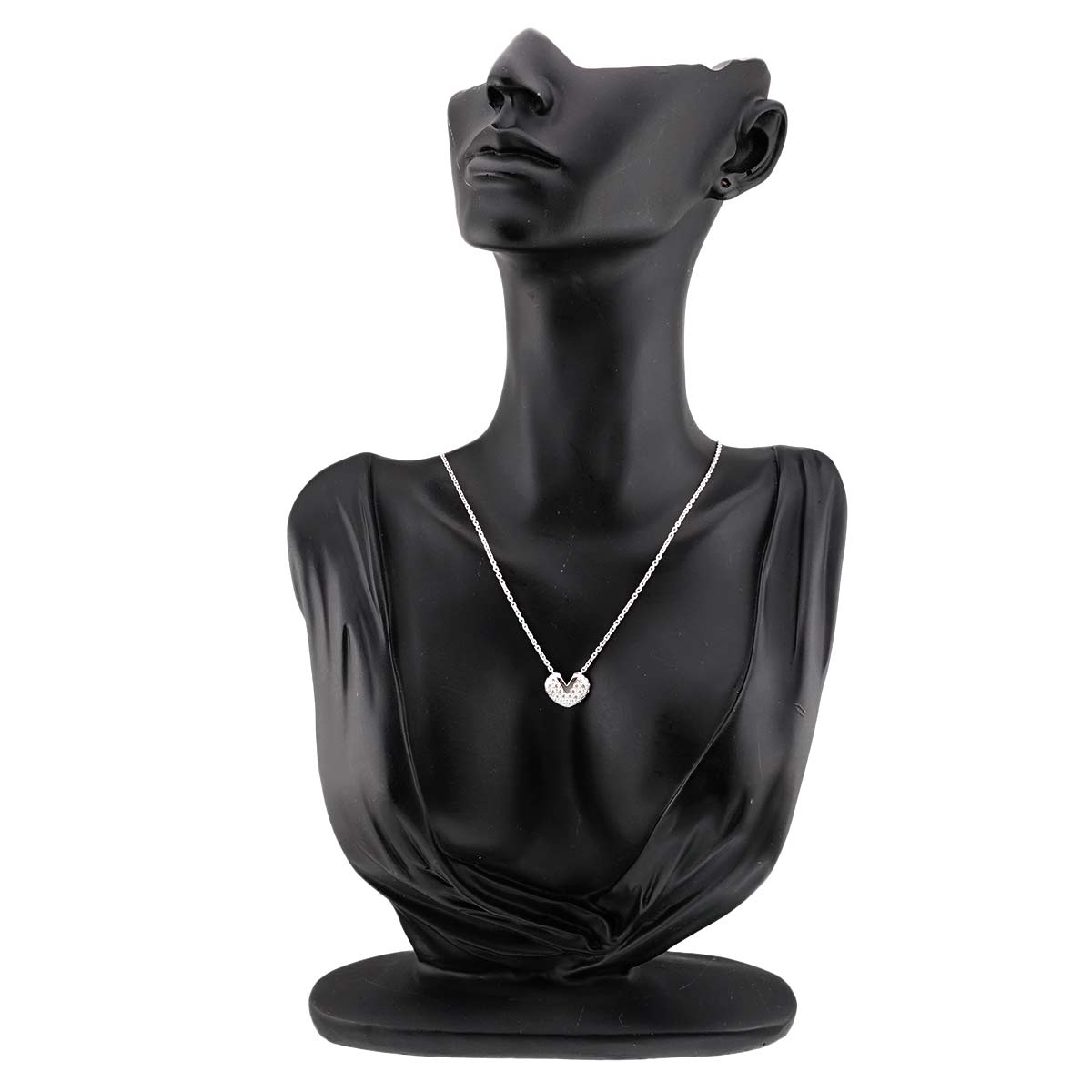 V Heart Diamond Necklace 18K WG 750