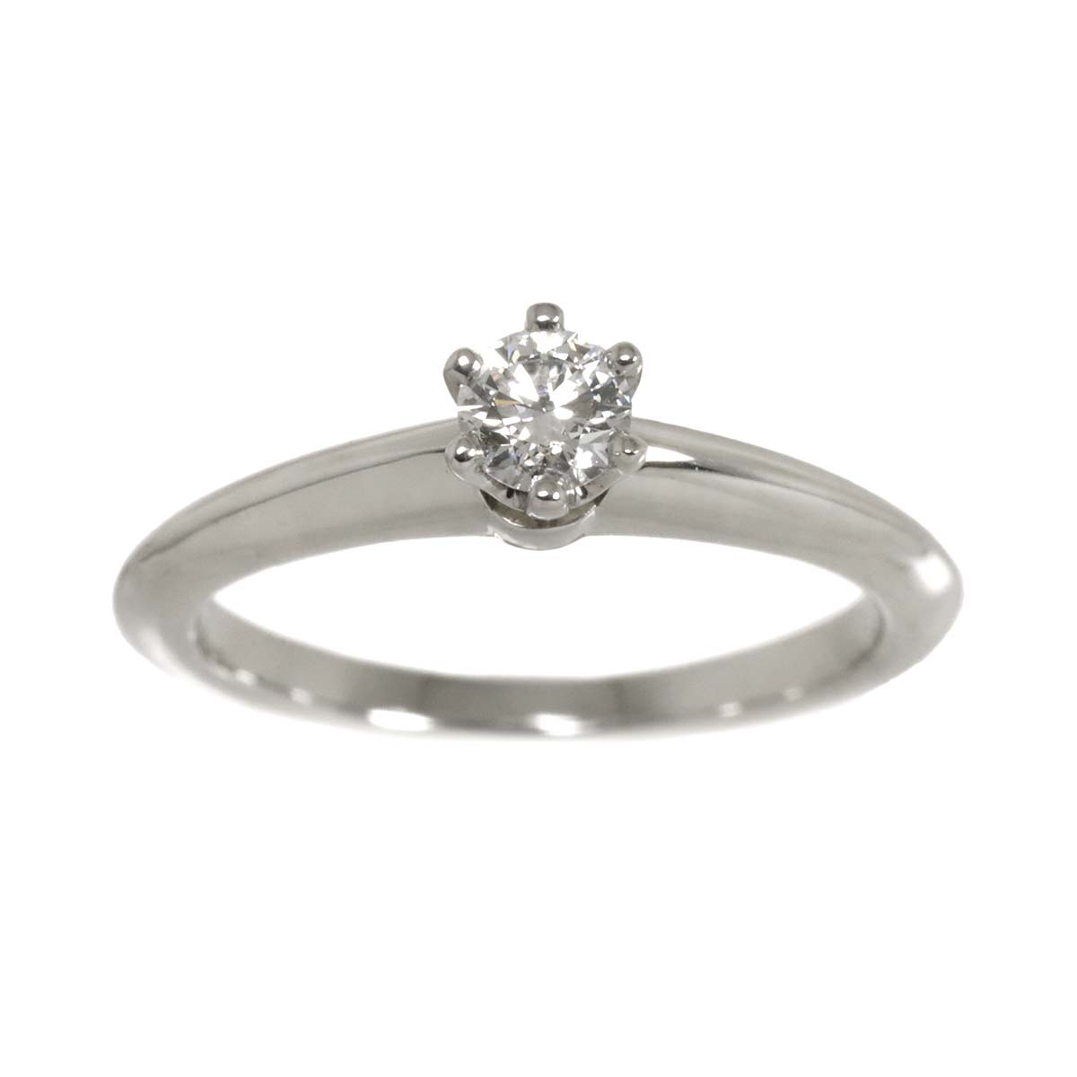TIFFANY CO. Diamond 0.20ct F/VS1/3EX Ring Platinum Size3.75-4(US)