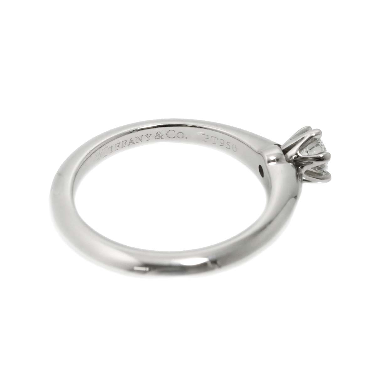 TIFFANY CO. Diamond 0.20ct F/VS1/3EX Ring Platinum Size3.75-4(US)
