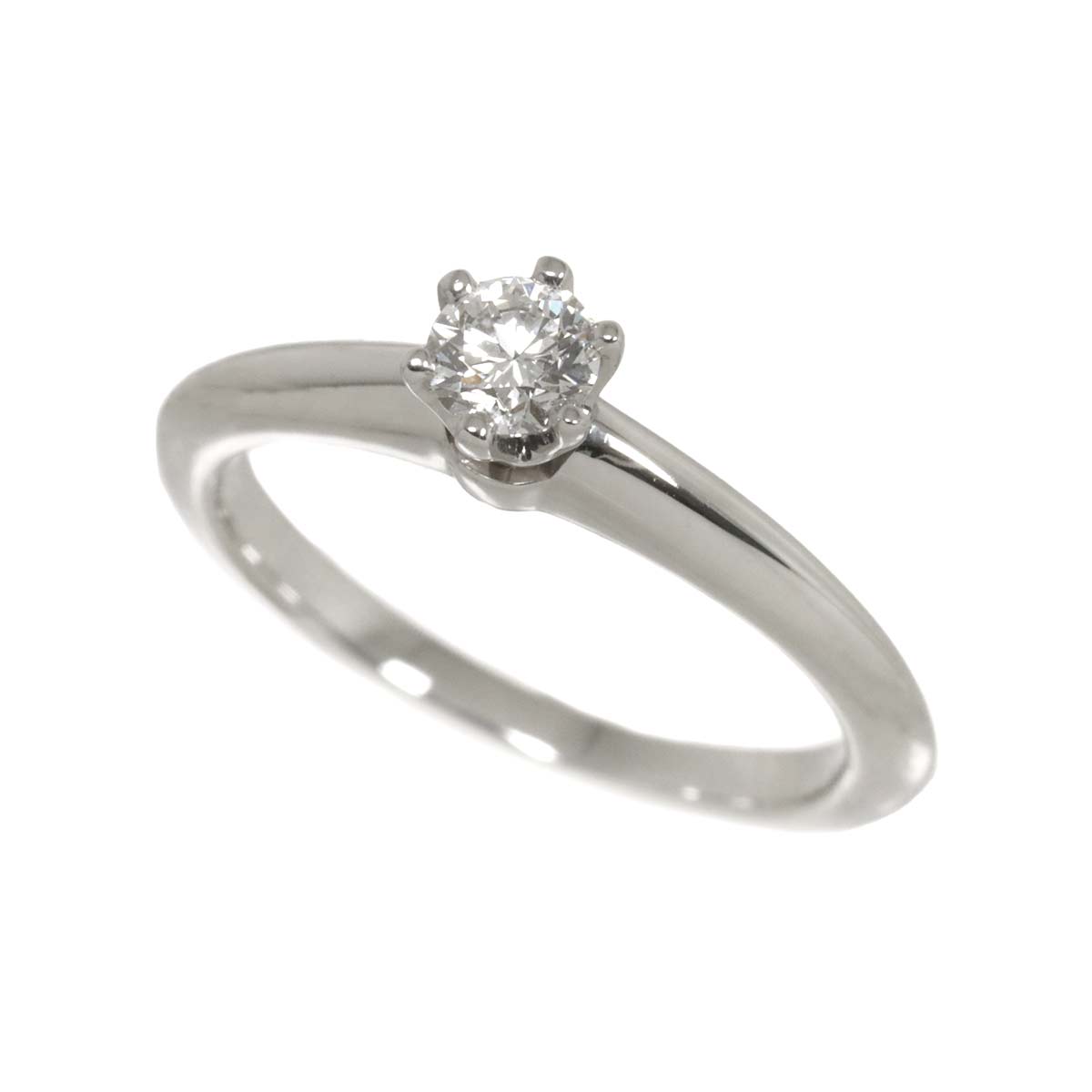 TIFFANY CO. Diamond 0.20ct F/VS1/3EX Ring Platinum Size3.75-4(US)