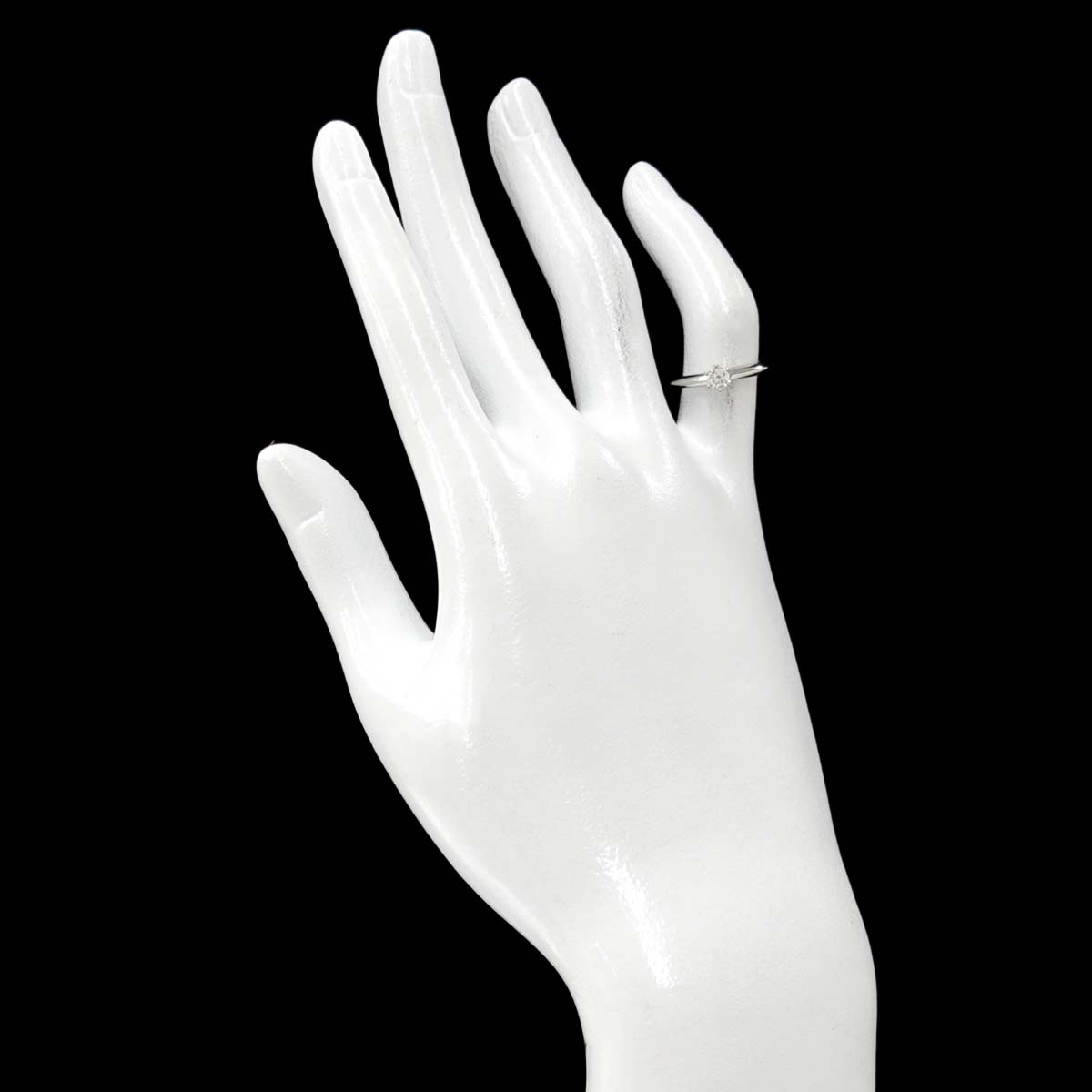 TIFFANY CO. Diamond 0.20ct F/VS1/3EX Ring Platinum Size3.75-4(US)