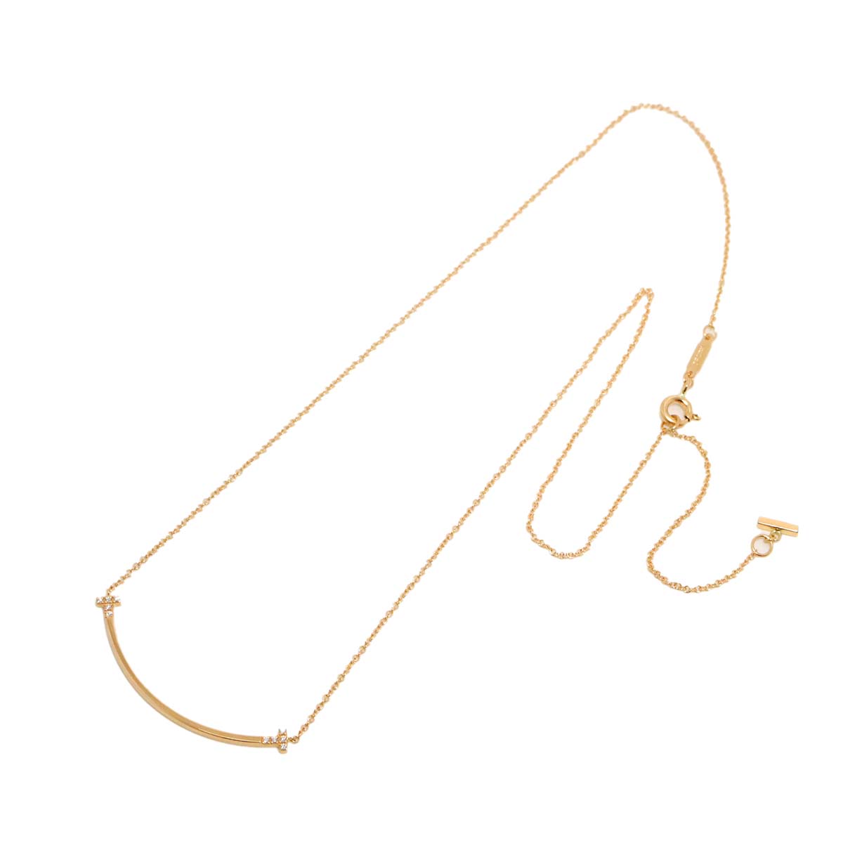 T Smile SM Diamond Necklace 18K Pink Gold 750