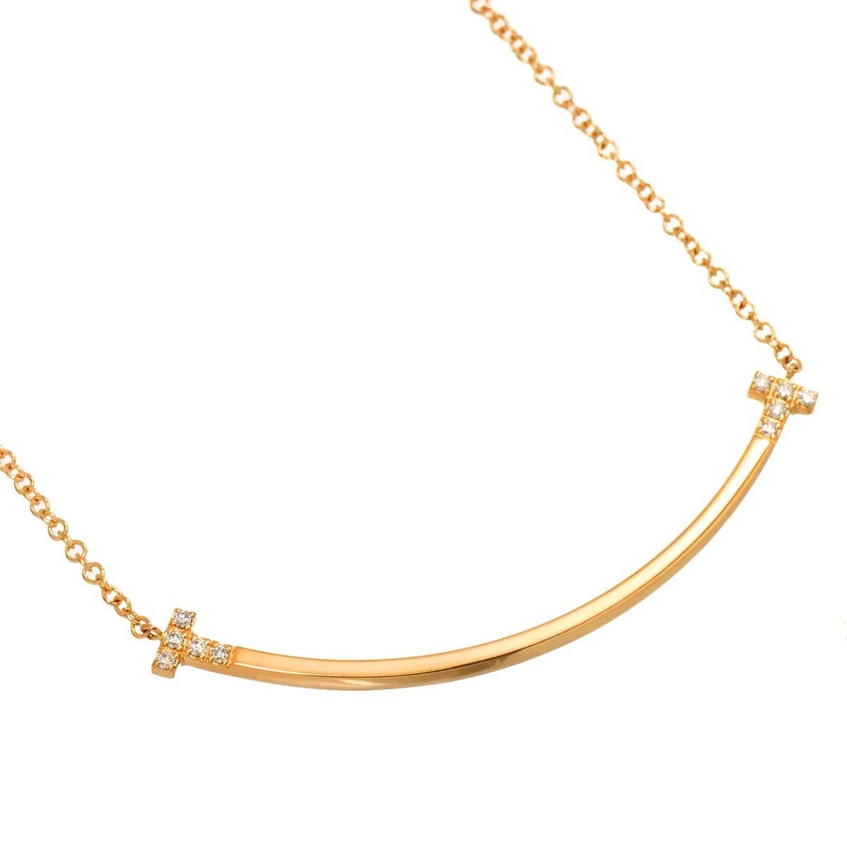 T Smile SM Diamond Necklace 18K Pink Gold 750
