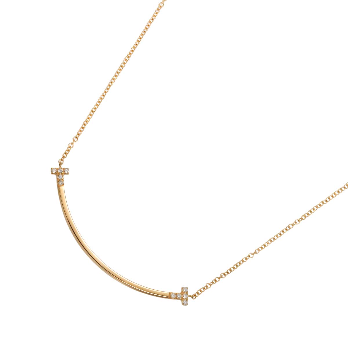 T Smile SM Diamond Necklace 18K Pink Gold 750