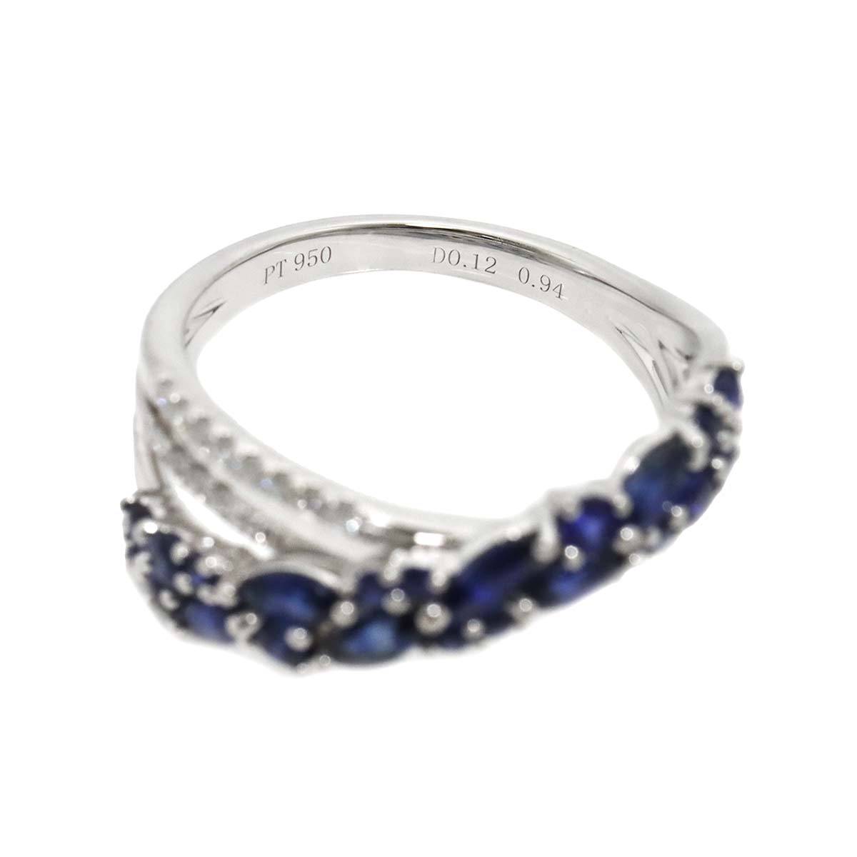 Sapphire 0.94ct Diamond 0.12ct Ring Pt Platinum size6(US)