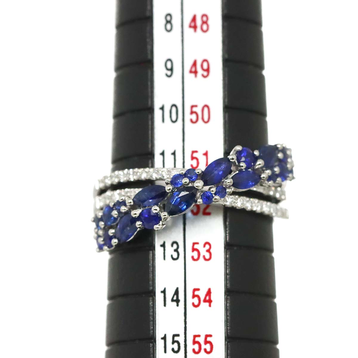 Sapphire 0.94ct Diamond 0.12ct Ring Pt Platinum size6(US)