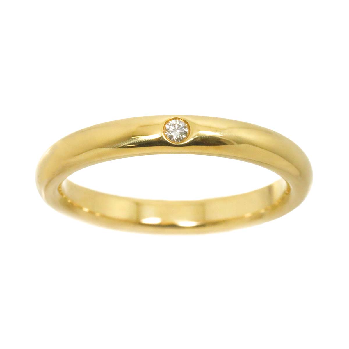 Stacking Diamond 1P Ring 18K Yellow Gold 750 Size5.25(US)