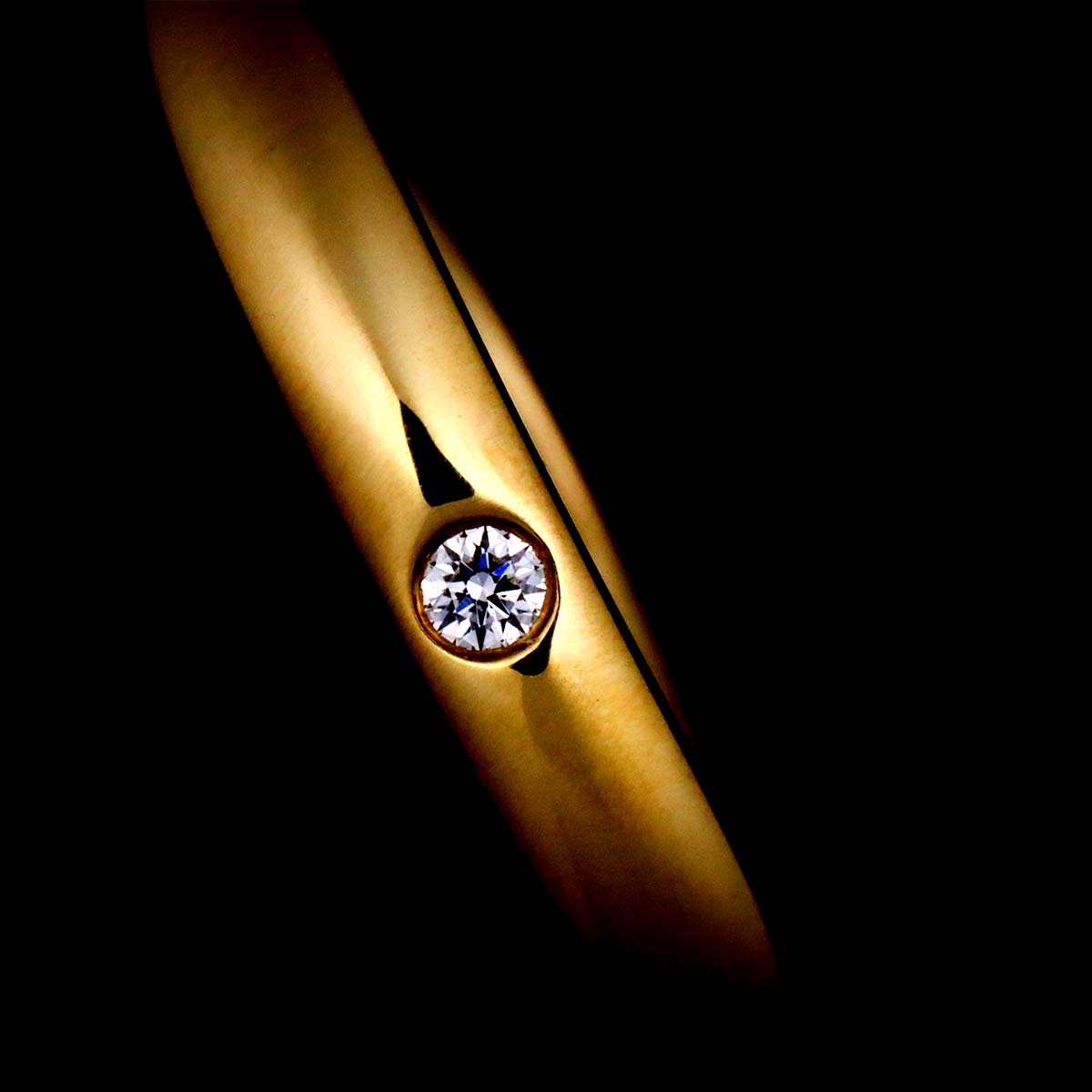 Stacking Diamond 1P Ring 18K Yellow Gold 750 Size5.25(US)