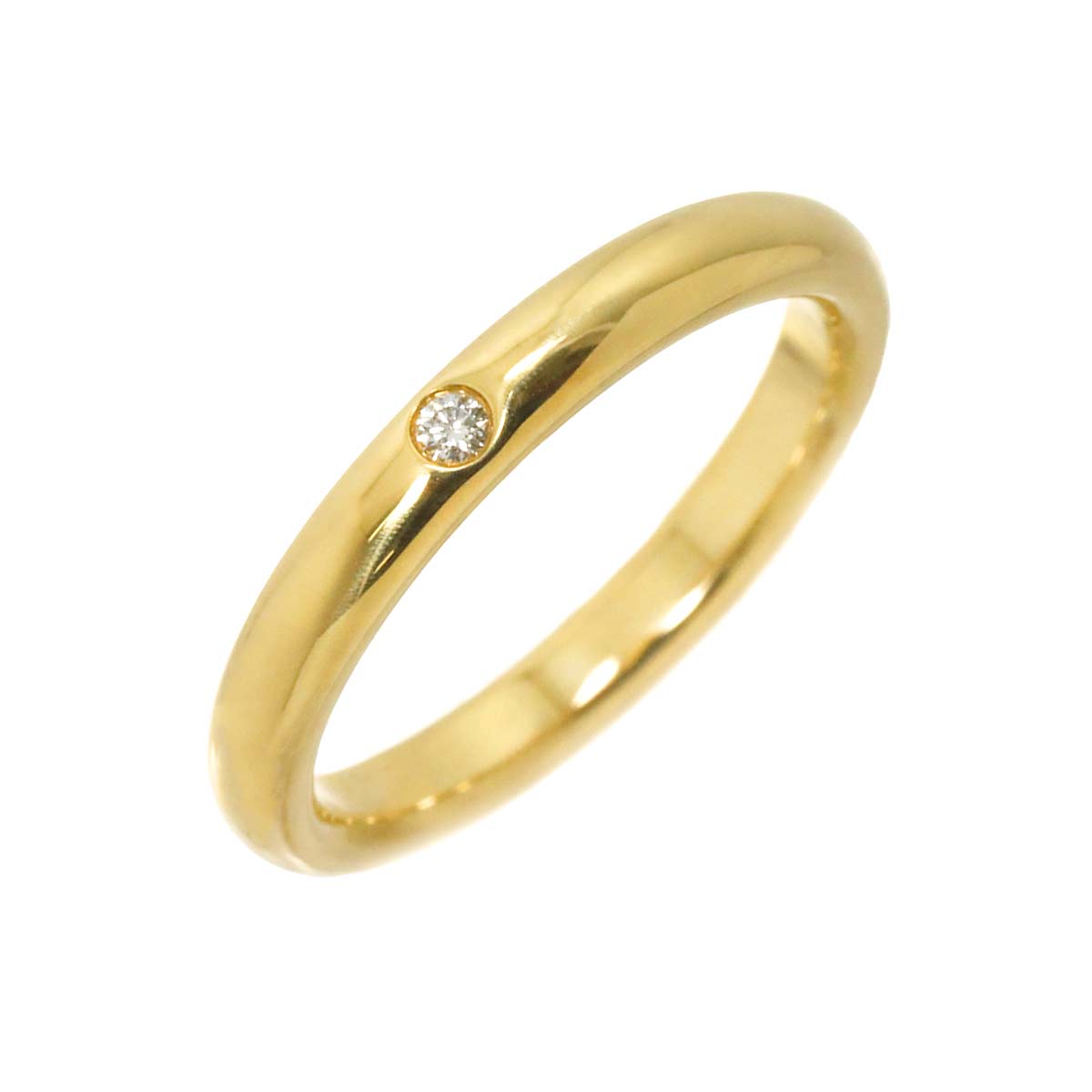 Stacking Diamond 1P Ring 18K Yellow Gold 750 Size5.25(US)