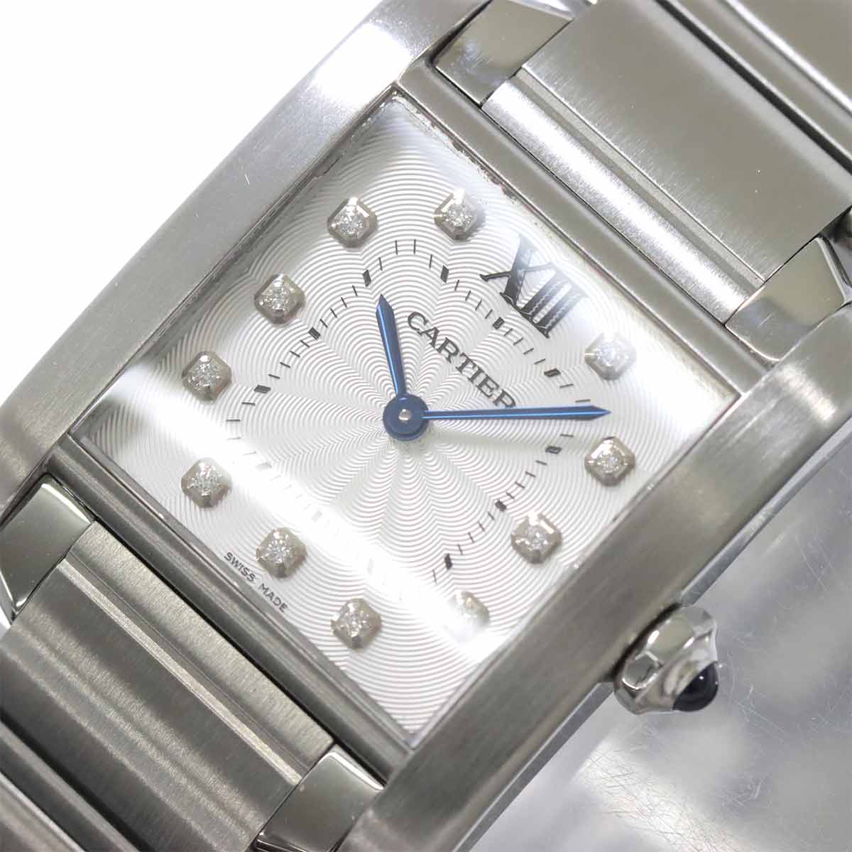 Tank Francaise SM WE110007 11P Diamond Silver Dial Ladies