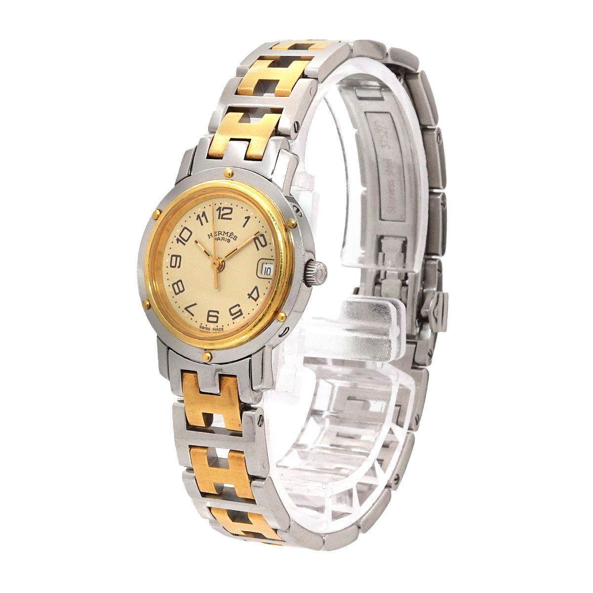 Clipper Two Tone CL4 220 Quartz Date cream Dial Ladies Watch