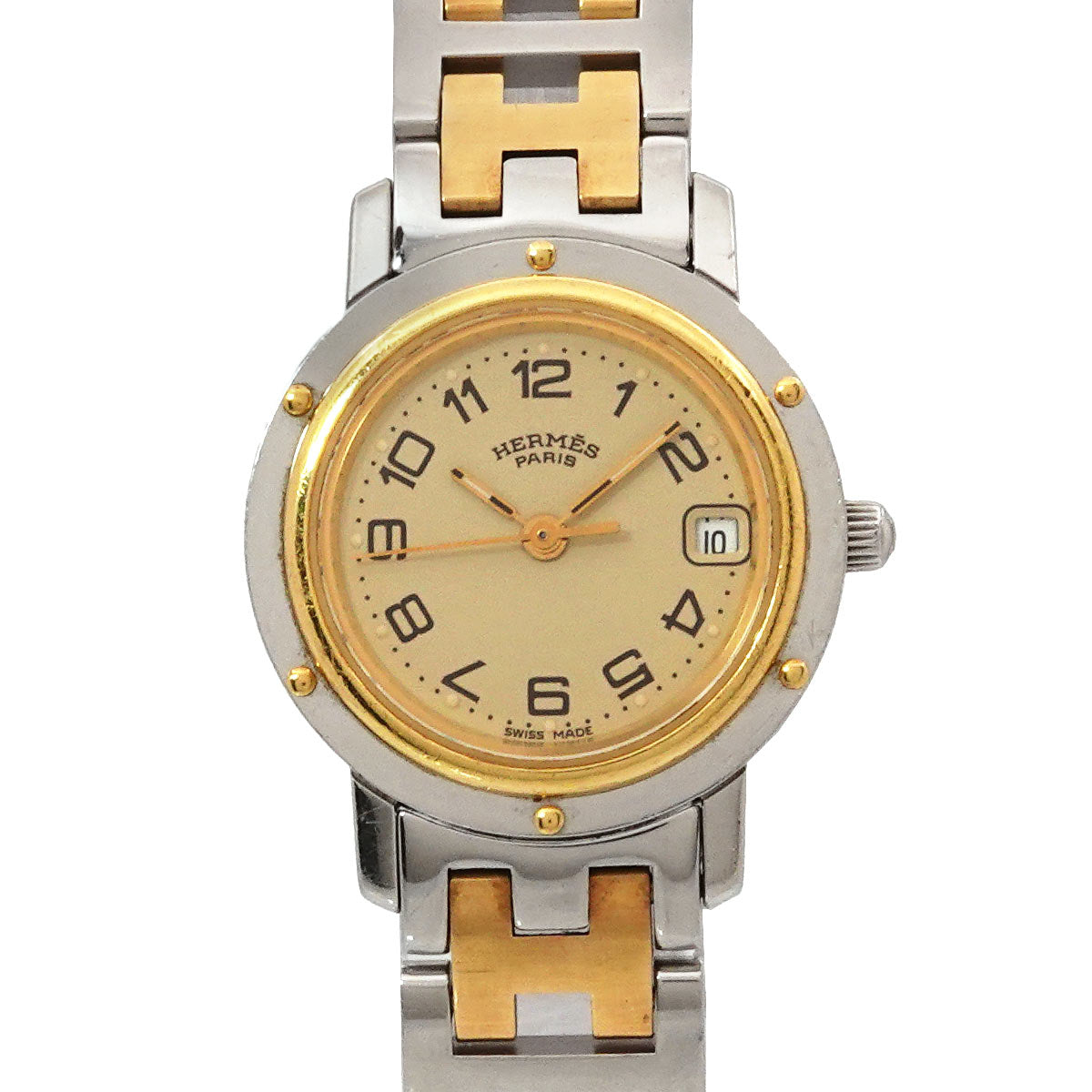 Clipper Two Tone CL4 220 Quartz Date cream Dial Ladies Watch