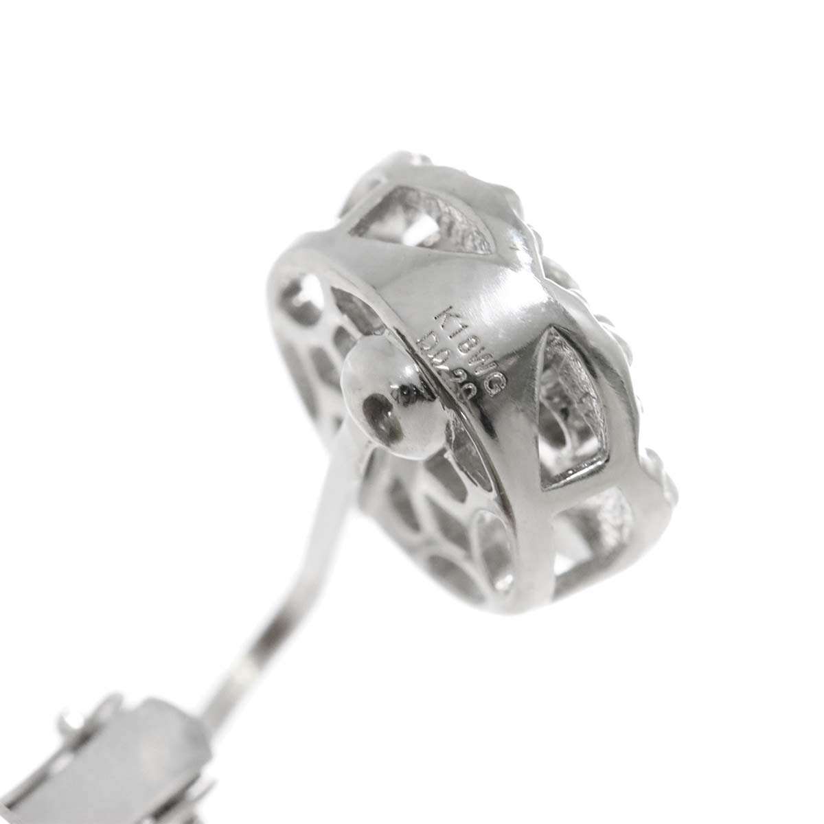 Diamond 0.20ct/0.20ct Earrings Clip-on 18K K18 WG 750