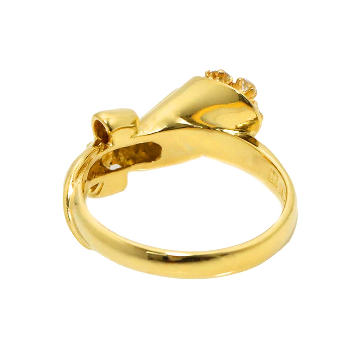 Diamond Ring 18K YG Yellow Gold 750 5.75-6(US)