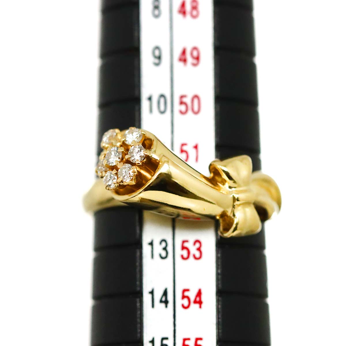 Diamond Ring 18K YG Yellow Gold 750 5.75-6(US)
