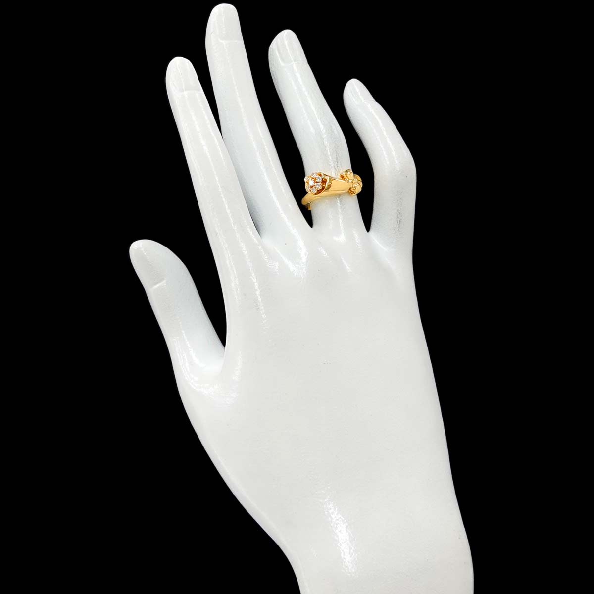 Diamond Ring 18K YG Yellow Gold 750 5.75-6(US)