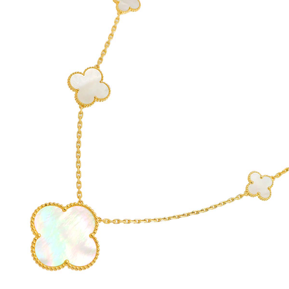Magic Alhambra 11P Mother of Pearl MOP Necklace 18K YG