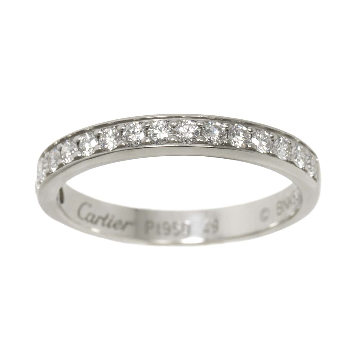 1895 Half Diamond Ring Pt size49 4.75-5(US)