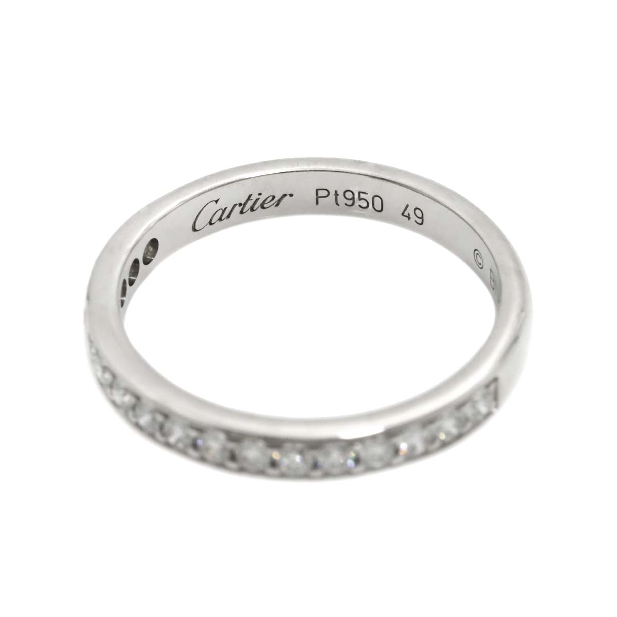 1895 Half Diamond Ring Pt size49 4.75-5(US)