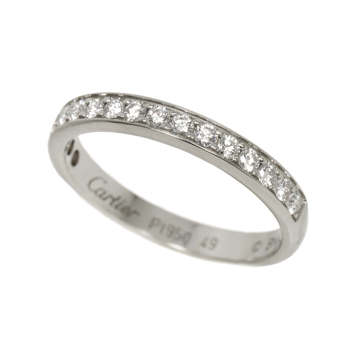 1895 Half Diamond Ring Pt size49 4.75-5(US)
