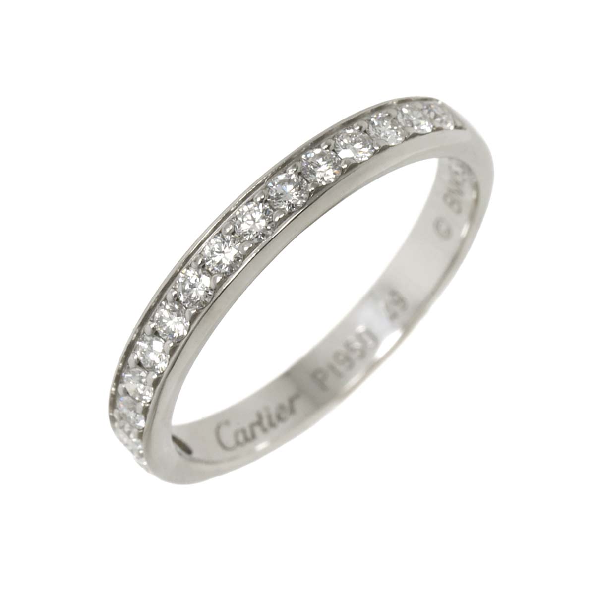1895 Half Diamond Ring Pt size49 4.75-5(US)