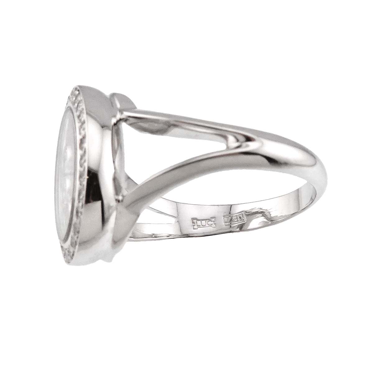 Happy Diamond Ring 18K White Gold 750 Size6.25-6.5(US)