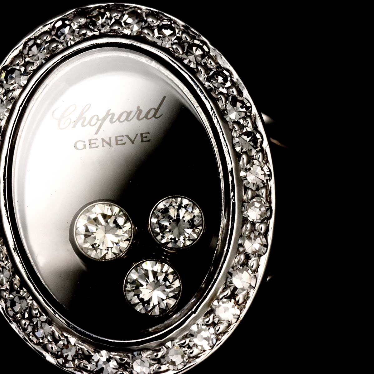 Happy Diamond Ring 18K White Gold 750 Size6.25-6.5(US)